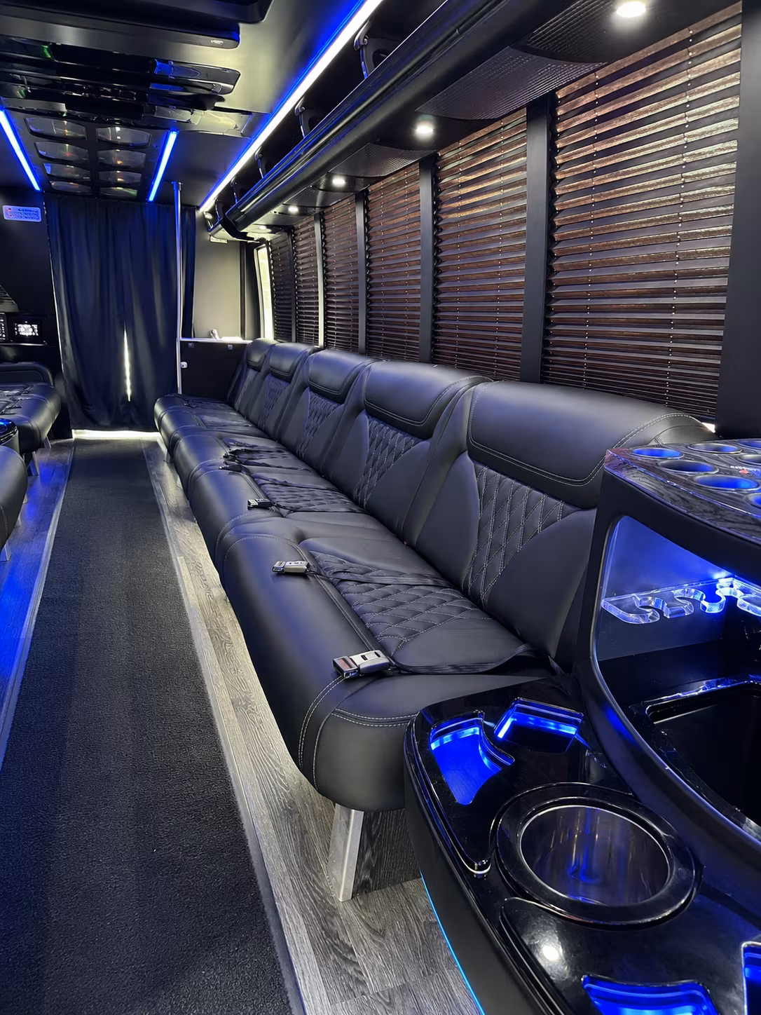 Boston Concert & Music Festival Transportation party bus interior