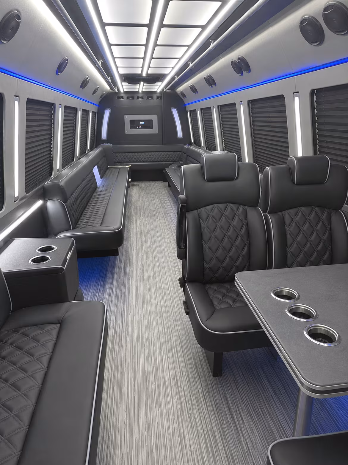 Boston Sporting Event Transportation party bus interior