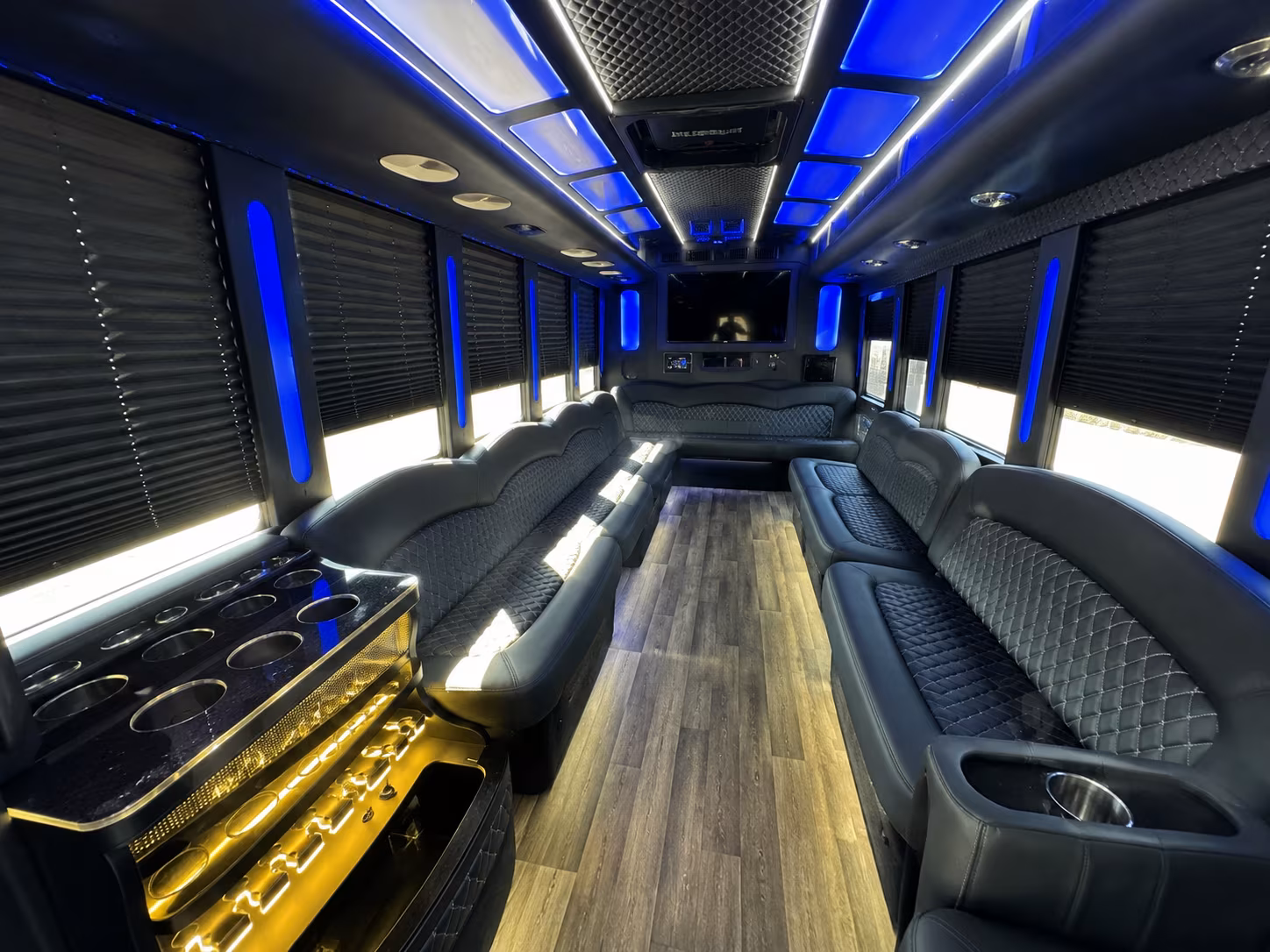 Boston Sporting Event Transportation party bus exterior