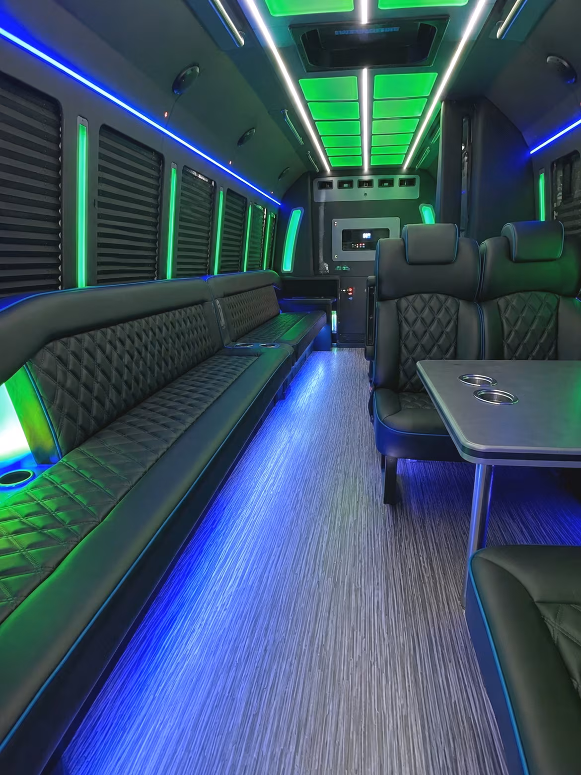 Boston Sporting Event Transportation party bus interior