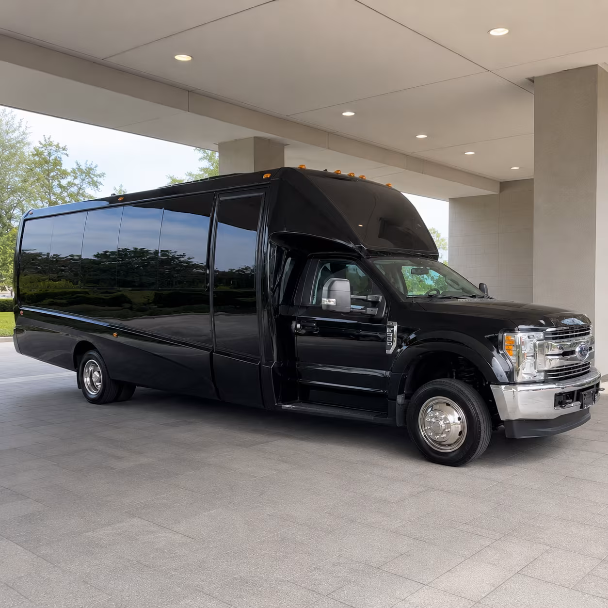 Interior of a party bus rental serving Boston