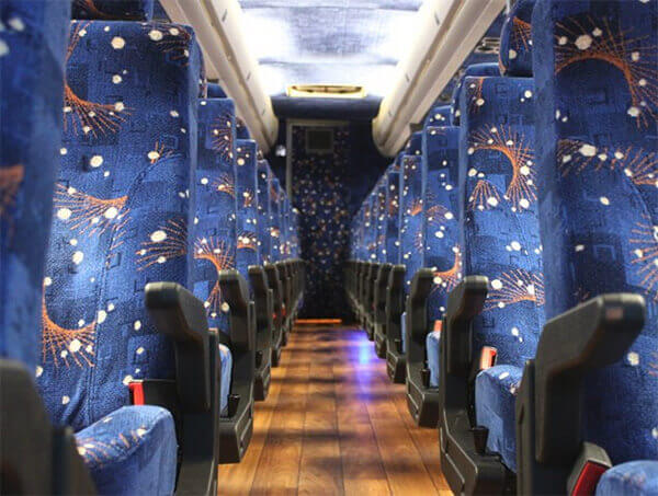 Boston 50 passenger Charter Bus Interior