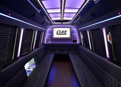 Fall River 18 Passenger Limo Bus Interior
