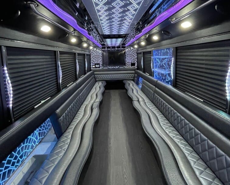 Lynn 30 Passenger Party Bus White Interior