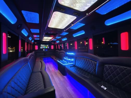 Fall River 35 Passenger Party Bus Interior