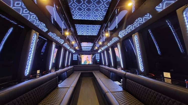 Newton 40 Passenger Limo Bus Interior